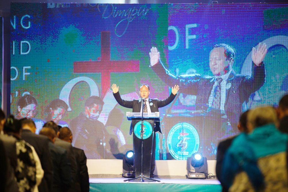 N Tialemba Phom, Executive secretary PBCA during the Signal Phom Baptist Attoi Dimapur silver jubilee celebration held on January 15 and 16.